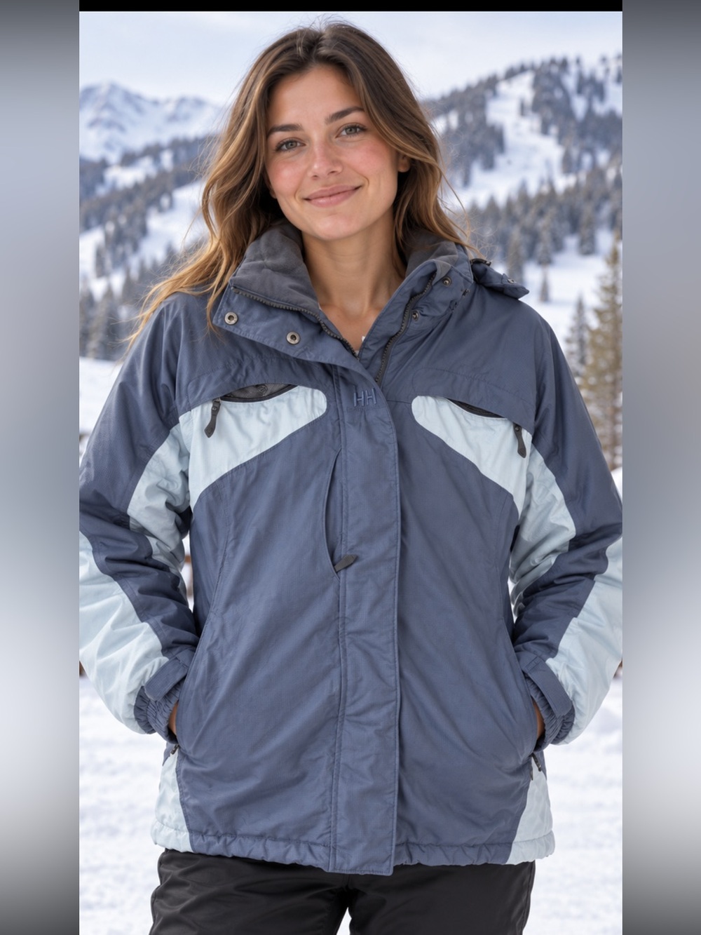 Helly Hansen Women's Blue and Light Blue Ski Jacket